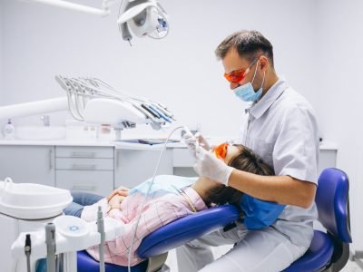 Woman patient at dentist